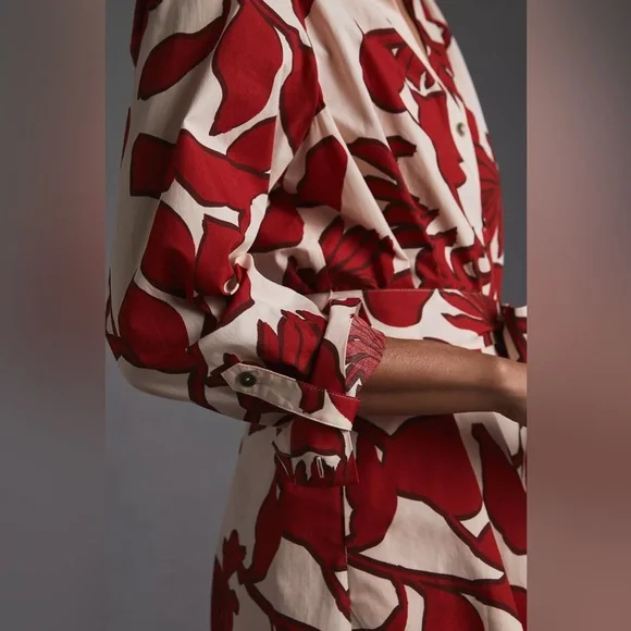 Printed Shirt Dress by Maeve for Anthropologie Red Size 1X - Picture 16 of 16